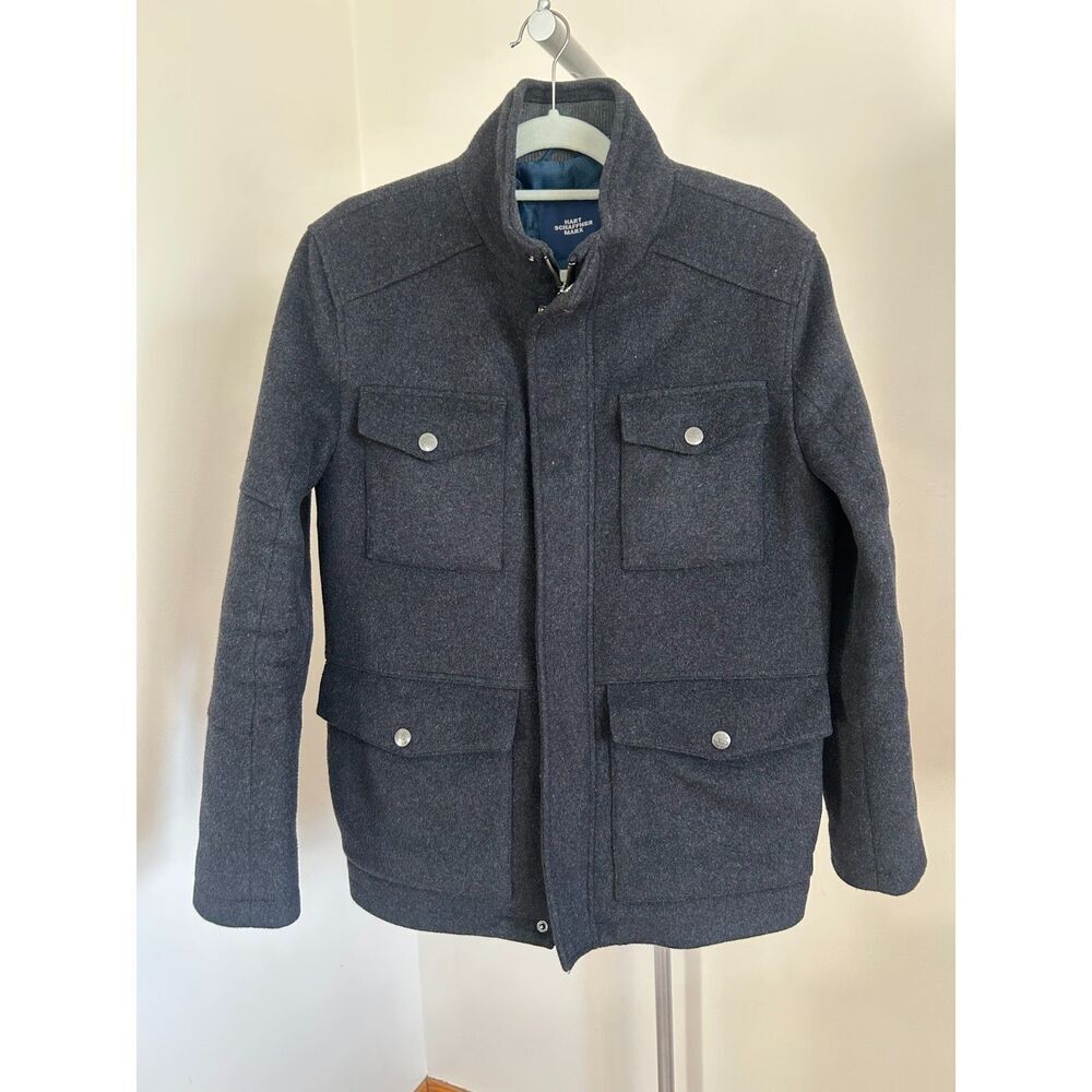 Men's Gray Hart Schaffner Marx Wool Blend Field Jacket Hart Schaffner Marx S
